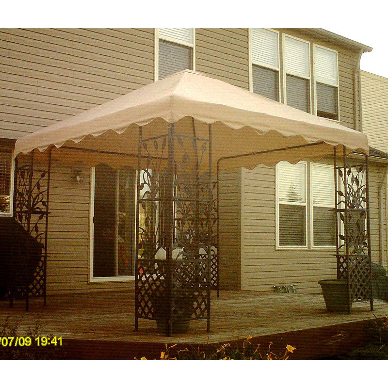 Leaf Motif Scalloped Edged Gazebo Canopy - RipLock 350