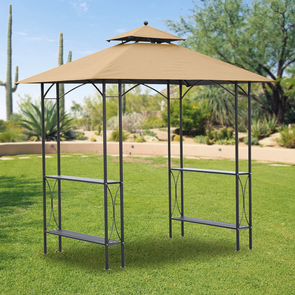 Replacement Canopy for Outsunny Grill Gazebo with Bar Shelves - RipLock 350