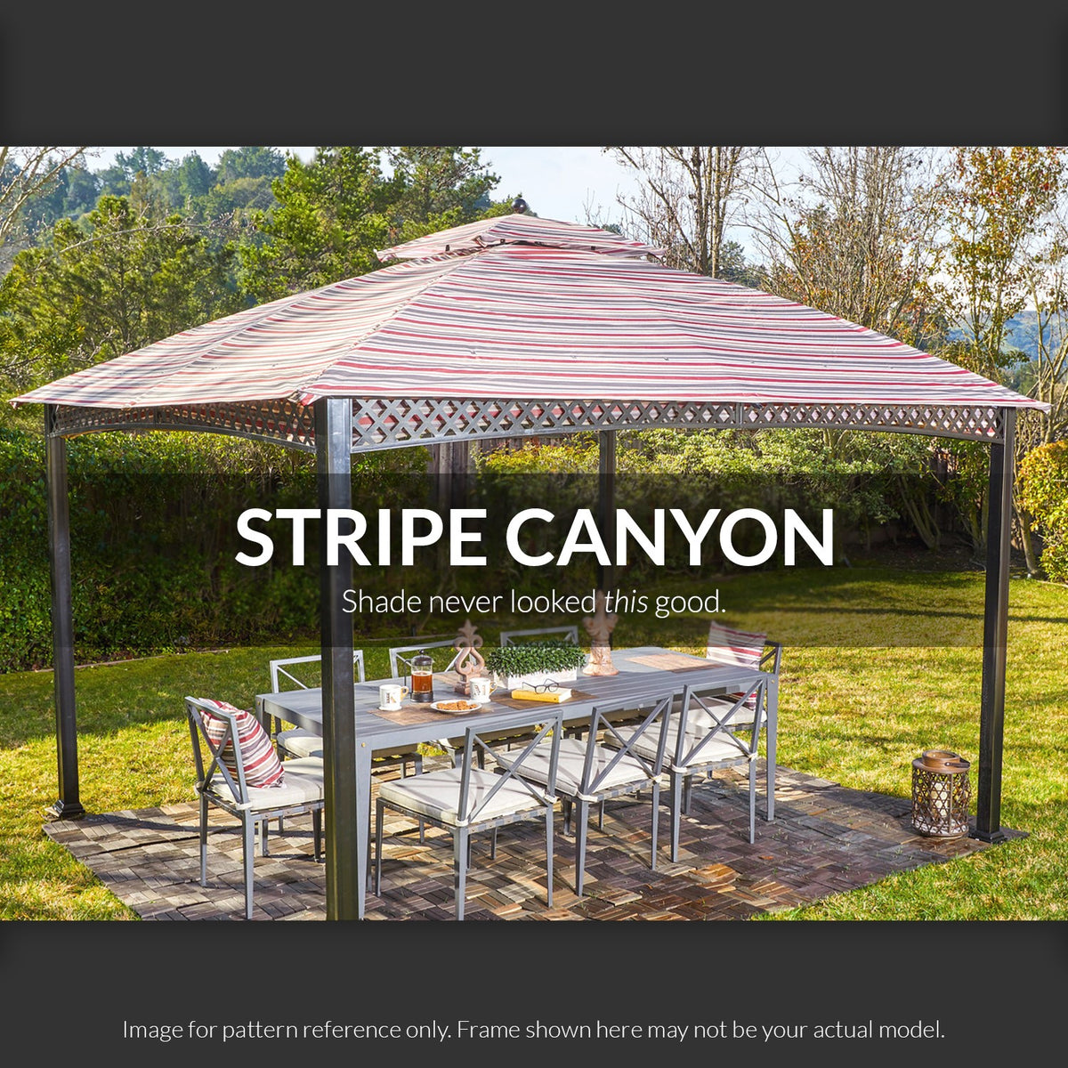 Replacement Canopy for Pinehurst Gazebo - Stripe Canyon