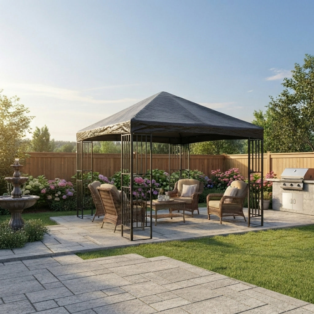 Universal Gazebo Canopy Protective Rain Cover - Black