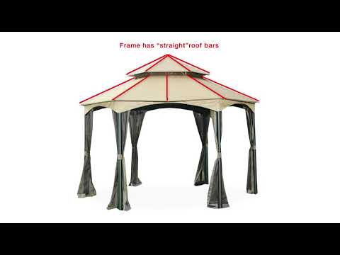 Replacement Canopy and Netting Set for Southbay Hexagon L-GZ793PST-A 12' x 12' Gazebo - Beige, RipLock 350