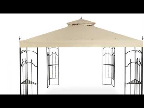 Replacement Canopy and Netting Set for Hampton Bay Arrow 61821 10' x 10' Gazebo - Beige, RipLock 350