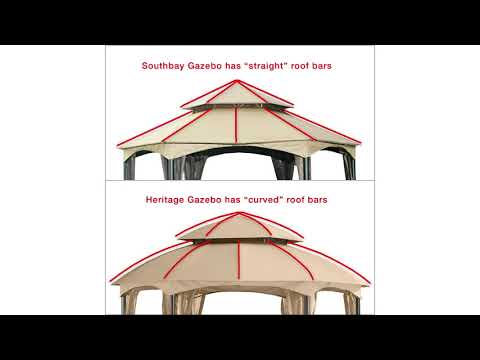 Replacement Canopy and Netting Set for Heritage L-GZ793PST-E 12'x12' Gazebo - Beige, Riplock 350