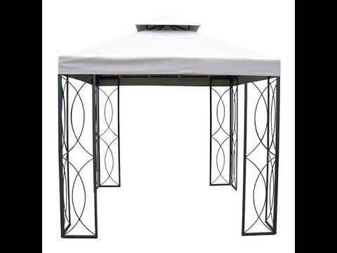 Replacement Canopy and Netting Set for Garden Treasures S-582D 8' x 8' Gazebo - Beige, RipLock 350
