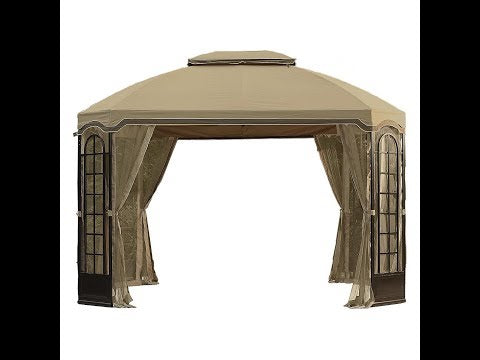 Replacement Canopy and Netting Set for Terrace L-GZ454PST-C 10' x 12' Gazebo - Beige, RipLock 350