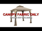 Replacement Canopy and Netting Set for Outdoor Patio L-GZ375PST-3 8' x 8' Gazebo - Beige, RipLock 350