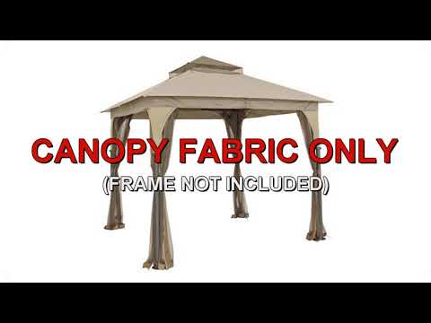 Replacement Canopy and Netting Set for Outdoor Patio L-GZ375PST-3 8' x 8' Gazebo - Beige, RipLock 350
