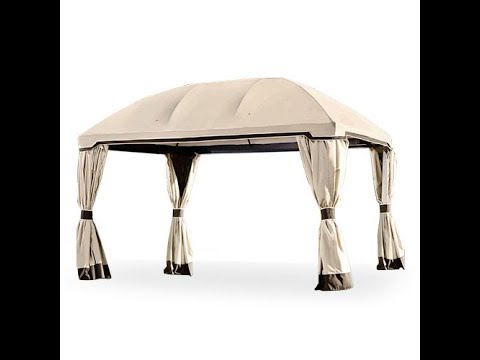 Replacement Canopy and Netting Set for Pomeroy Domed L-GZ702PST 10' x 13' Gazebo - Beige, RipLock 350