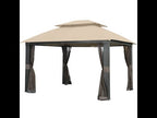 Replacement Canopy and Netting Set for Revella L-GZ806PST-A2 10' x 12' Gazebo - Beige, RipLock 350