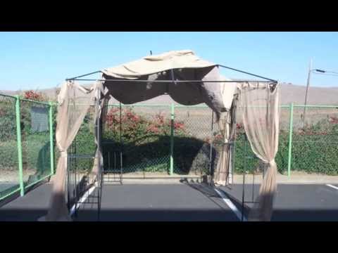 Replacement Canopy and Netting Set for Hampton Bay Arrow 61821 10' x 10' Gazebo - Beige, RipLock 350