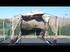Replacement Canopy and Netting Set for Hampton Bay Arrow 61821 10' x 10' Gazebo - Beige, RipLock 350