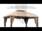 Replacement Canopy and Netting Set for South Hampton L-GZ215PST-A, L-GZ659PST 11' x 13' Gazebo - Beige, RipLock 350