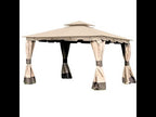 Replacement Canopy and Netting Set for Monterey L-GZ215PST-4 10' x 12' Gazebo - Beige, RipLock 350