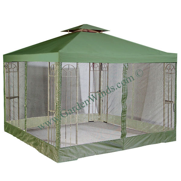 12 x 12 Universal Replacement Canopy and Netting Set (Two-Tiered) - Riplock 350