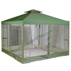 12 x 12 Universal Replacement Canopy and Netting Set (Two-Tiered) - Riplock 350