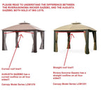 Replacement Canopy and Netting Set for Riviera Sonoma L-GZ815PST 10' x 12' Gazebo - Beige, RipLock 350