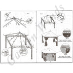 Replacement Canopy and Netting for 084227309018 Roman Gazebo