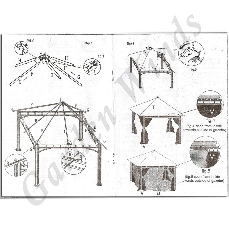 Replacement Canopy and Netting for 084227309018 Roman Gazebo
