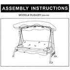 Walmart Courtyard Creations RUS428Y Swing Replacement Canopy