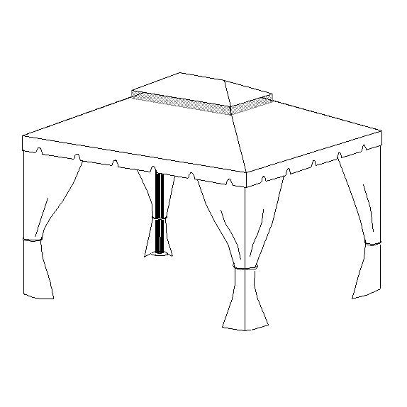Replacement Canopy and Netting Set for Sunjoy 10 x 12 - RipLock 350
