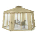 Replacement Canopy and Netting Set for Sears Portable Hexagon Gazebo - 350