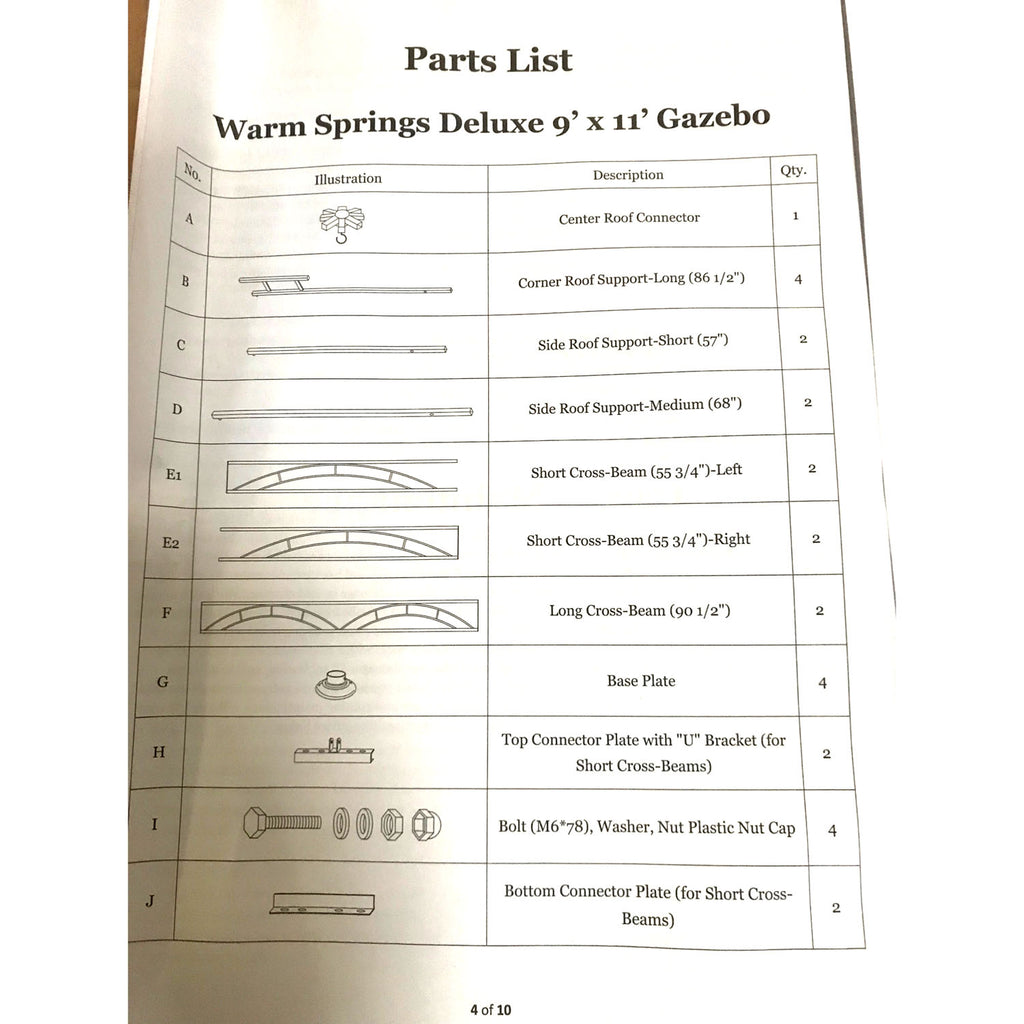 Replacement Canopy and Netting for Warm Springs Palm Springs GAZ/1-8 9' x 11' Gazebo - Beige, Riplock 350