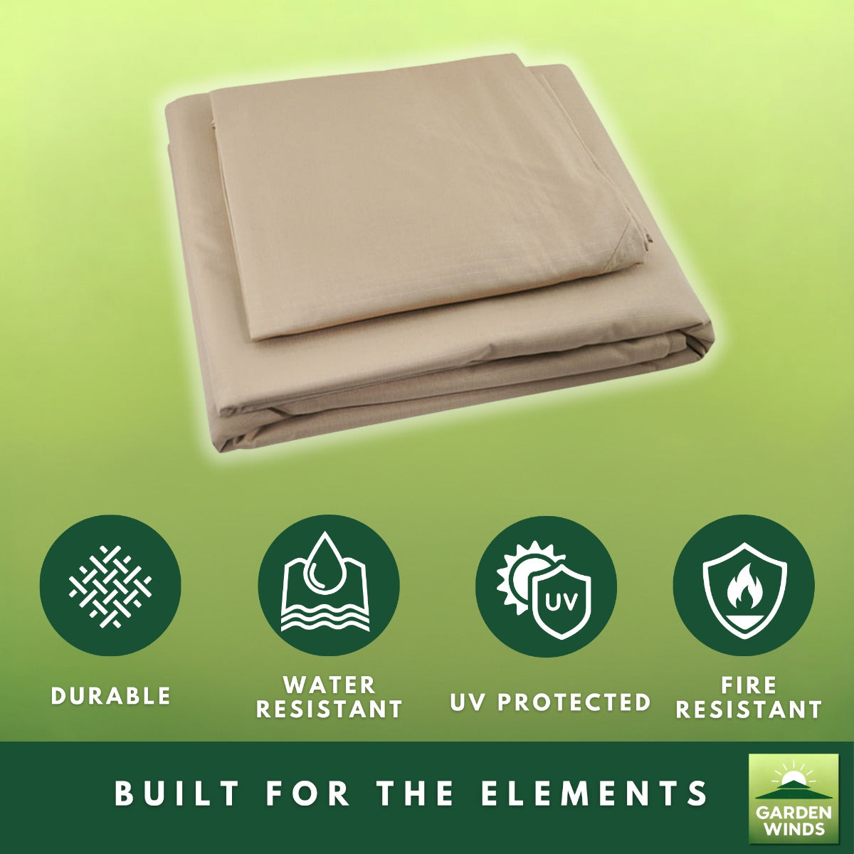 Replacement Canopy for Erommy Square B088NCCWXF, HWG-027C 12' Gazebo - Beige, Riplock 350