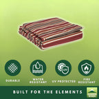 Replacement Canopy for Bamboo Look BBQ L-GZ238PST-11 Grill Gazebo - Stripe Canyon