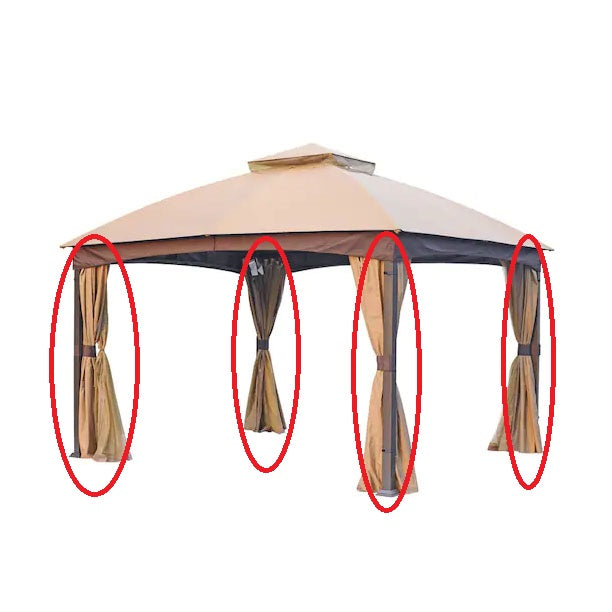 Replacement Privacy Curtain Set for Brown Frame Gazebo TPGAZ2303B