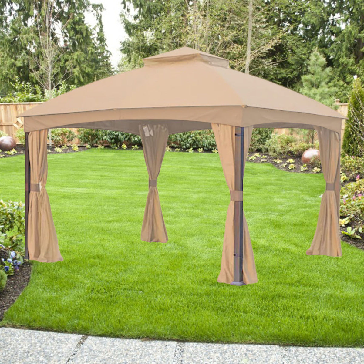 Replacement Canopy and Netting Set for Brown Frame Gazebo TPGAZ2303B - Riplock 350