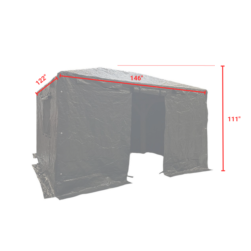 Heavy Duty Winter Cover for Yardistry 10' X 12' Hard Top Gazebo - Black