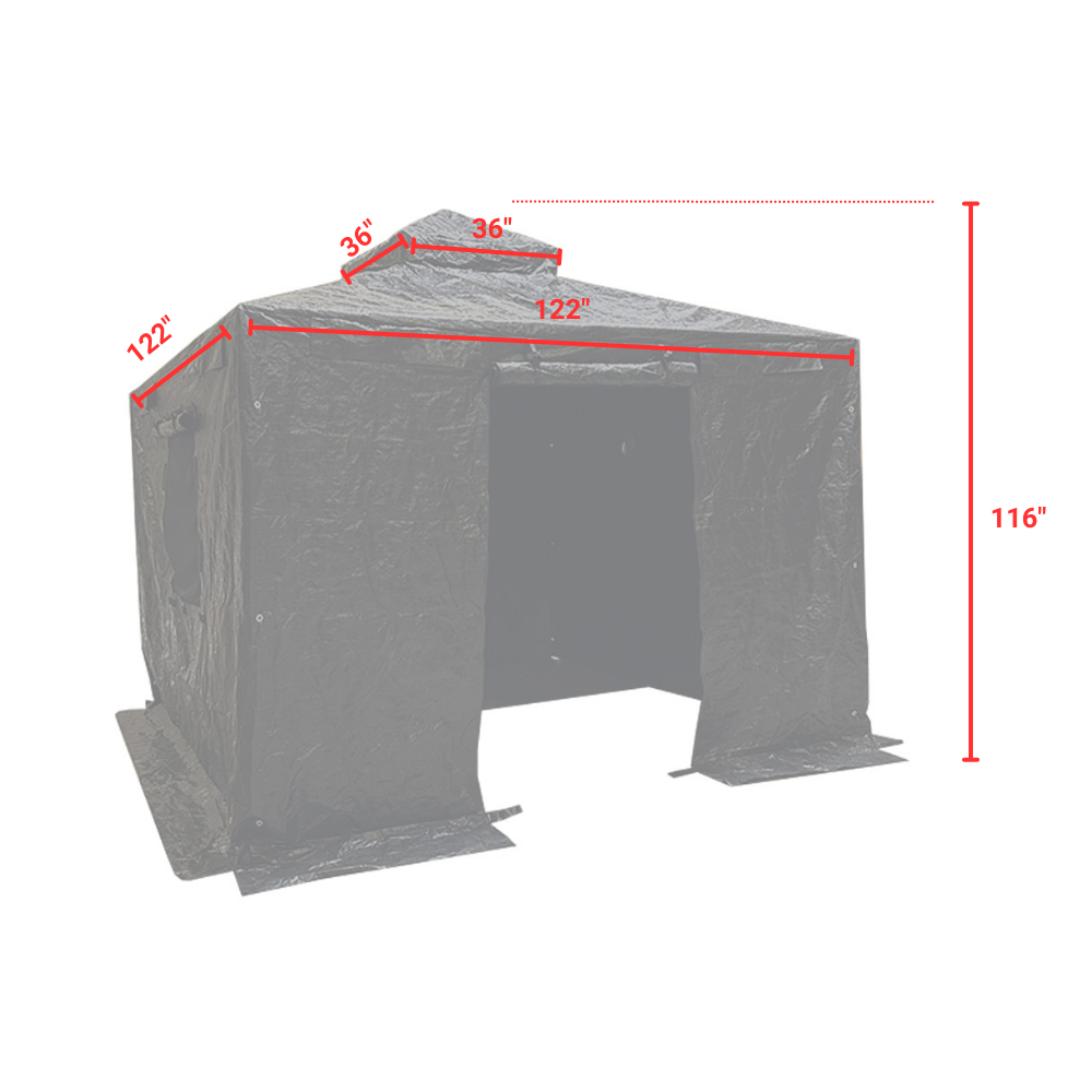 Heavy Duty Winter Cover for Holden 10' X 10' Hard Top Gazebo - Black
