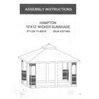 Replacement Canopy for Hampton Wicker Gazebo - RipLock 350